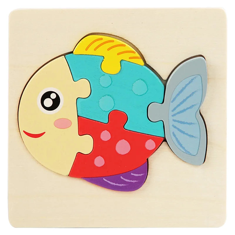Montessori Toys 3D Puzzle Cartoon Animals Vehicle Cognitive Jigsaw Puzzle