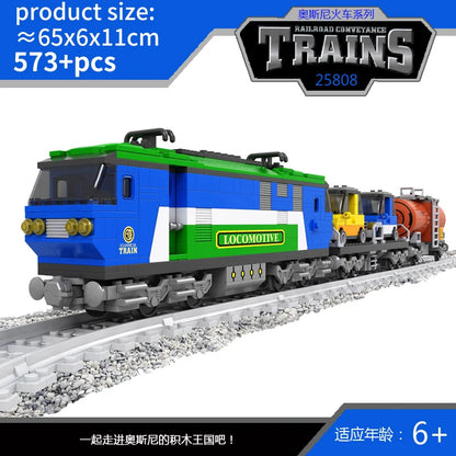 City Train Set Steam Bullet Vehicle Cargo Railway Station