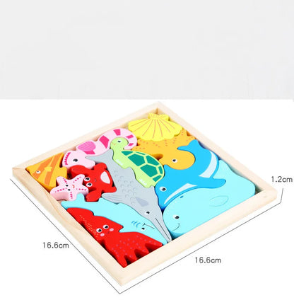 Hot New 3D Puzzle Wooden Toys Baby Learning Educational Hand Grasp Board