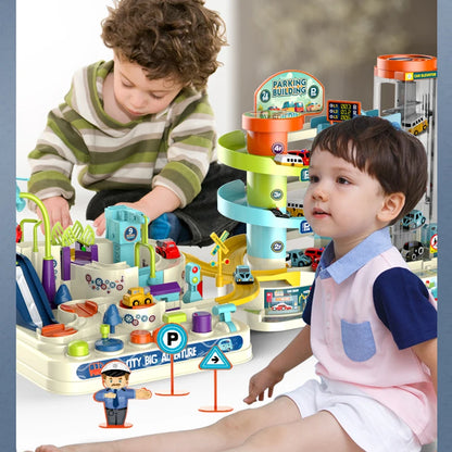 Combination Adventure Track Car Toy Link Parking Building Toys