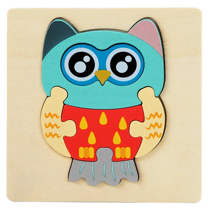 Montessori Toys 3D Puzzle Cartoon Animals Vehicle Cognitive Jigsaw Puzzle