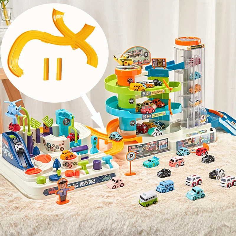 Combination Adventure Track Car Toy Link Parking Building Toys