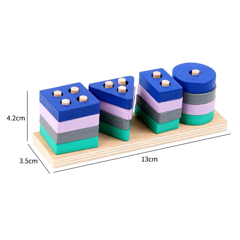 Montessori Toy Wooden Building Blocks Early Learning Educational Toys