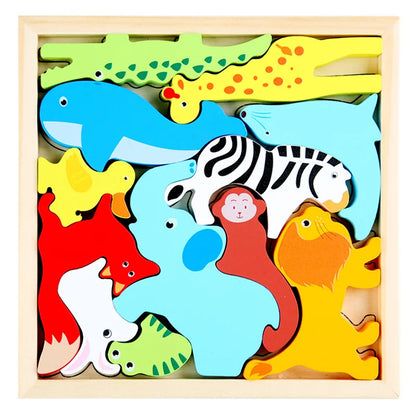 Hot New 3D Puzzle Wooden Toys Baby Learning Educational Hand Grasp Board
