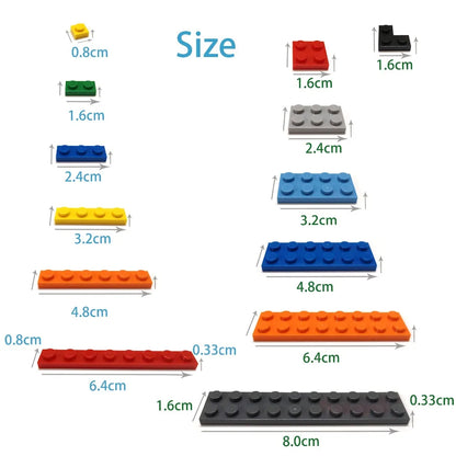 300pcs Building Blocks Toys High 1x3 16Color Bricks Size