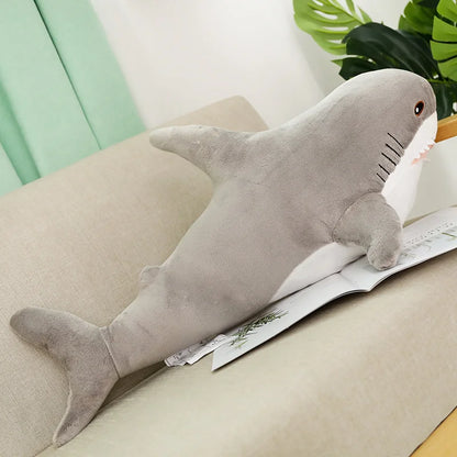 140cm Giant Cute Shark Plush Toy Soft Stuffed Speelgoed Animal Reading Pillow