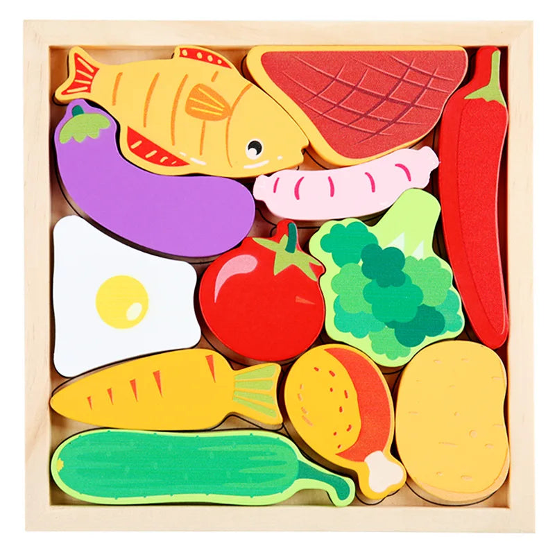 Hot New 3D Puzzle Wooden Toys Baby Learning Educational Hand Grasp Board