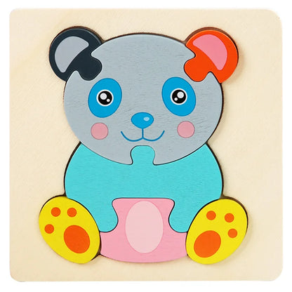 Montessori Toys 3D Puzzle Cartoon Animals Vehicle Cognitive Jigsaw Puzzle