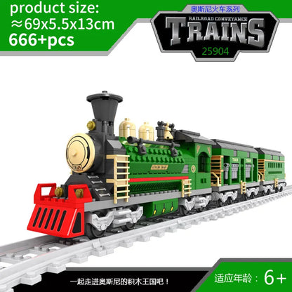 City Train Set Steam Bullet Vehicle Cargo Railway Station