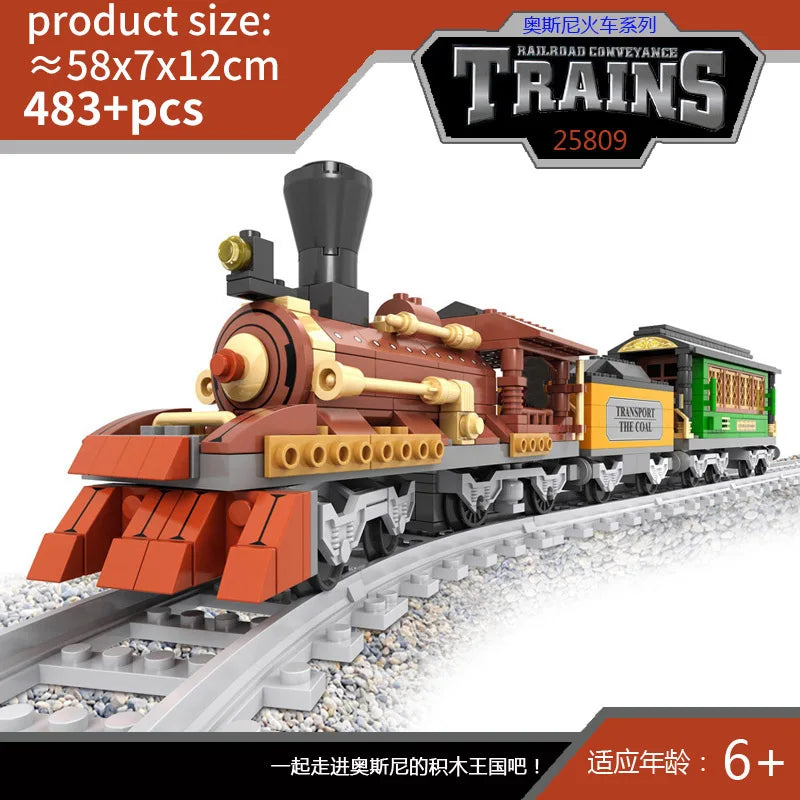 City Train Set Steam Bullet Vehicle Cargo Railway Station