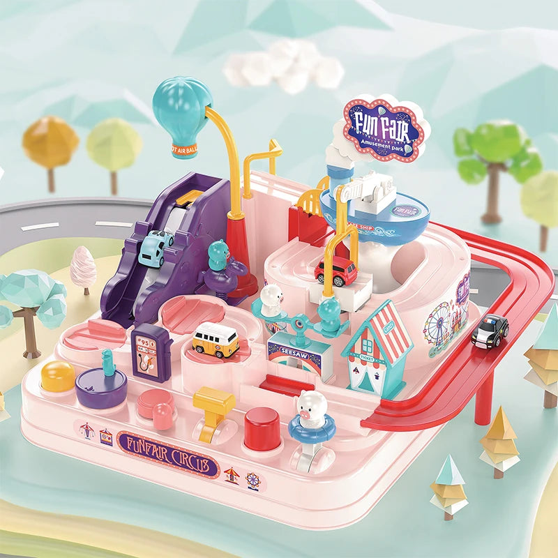 Combination Adventure Track Car Toy Link Parking Building Toys