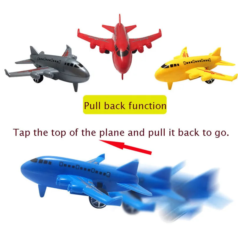 6Pcs/set Cute Pull Back Airplane Model Toy For Kids