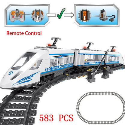 City Train Set Steam Bullet Vehicle Cargo Railway Station