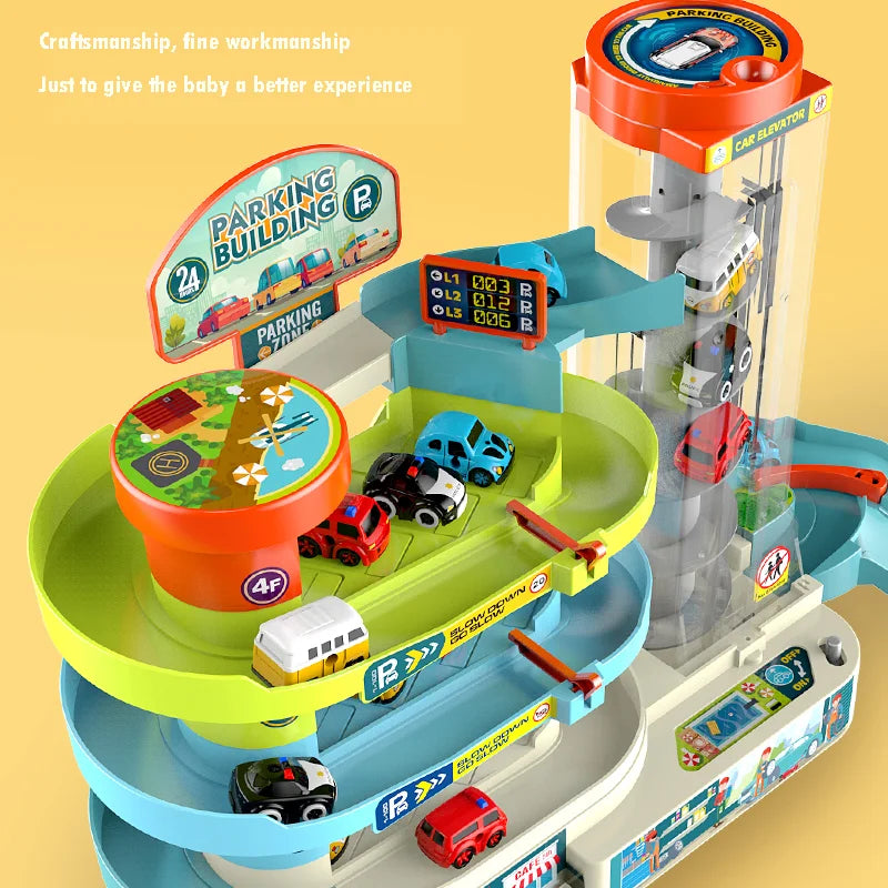 Combination Adventure Track Car Toy Link Parking Building Toys