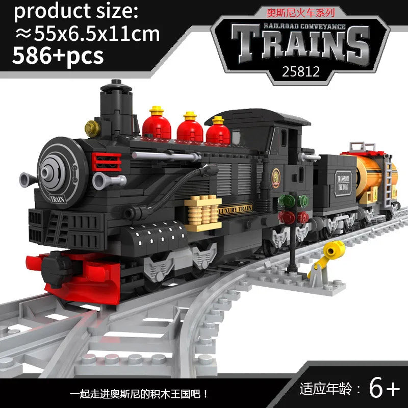 City Train Set Steam Bullet Vehicle Cargo Railway Station