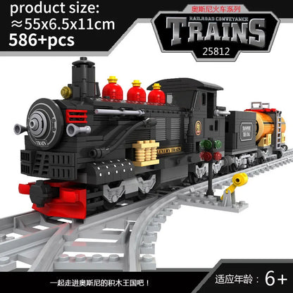 City Train Set Steam Bullet Vehicle Cargo Railway Station