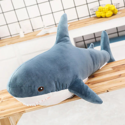 140cm Giant Cute Shark Plush Toy Soft Stuffed Speelgoed Animal Reading Pillow