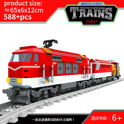 City Train Set Steam Bullet Vehicle Cargo Railway Station