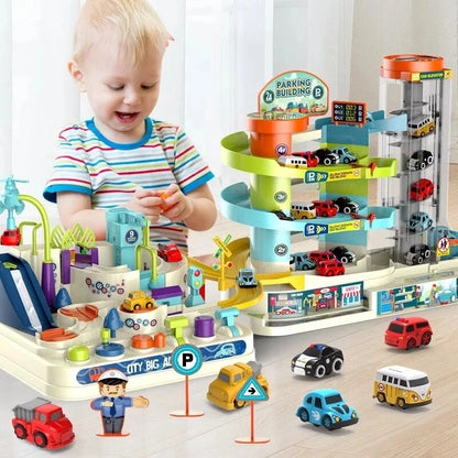 Combination Adventure Track Car Toy Link Parking Building Toys