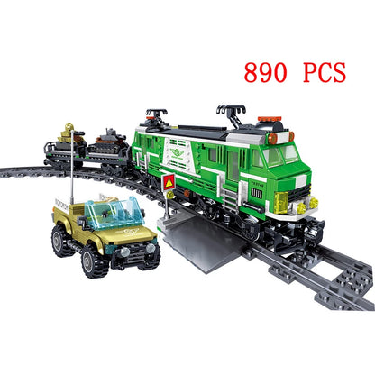 City Train Set Steam Bullet Vehicle Cargo Railway Station