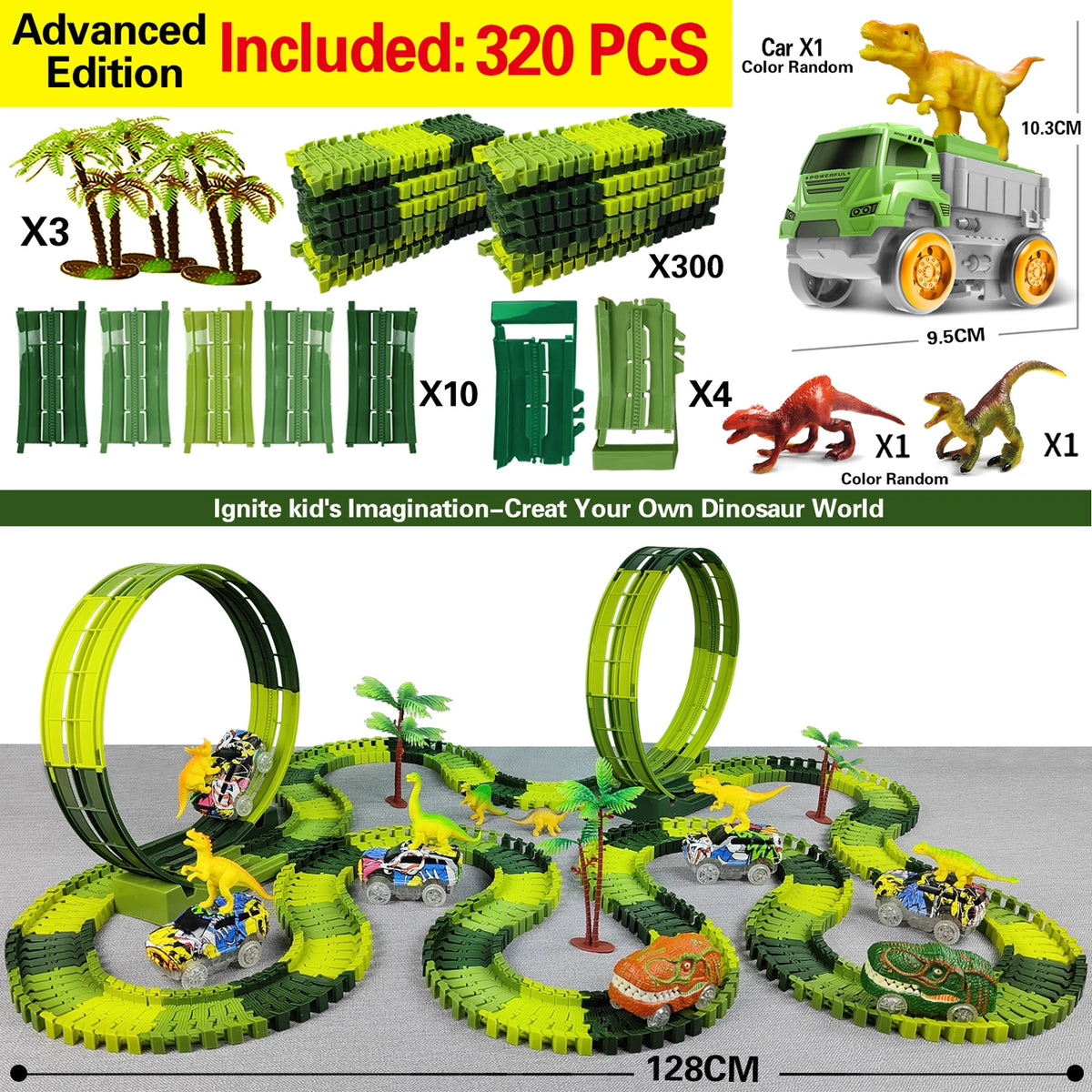 Children Electric Track Toy Car Dinosaur Car Kids