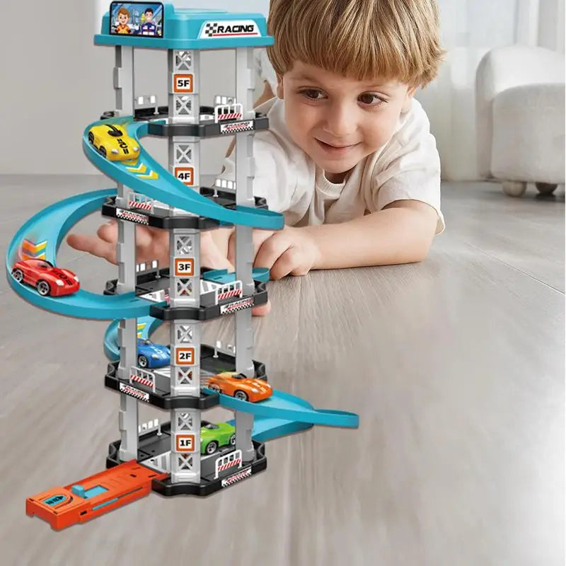 Car Racing Track Ramp Toy Children Garage Catapult Track Game