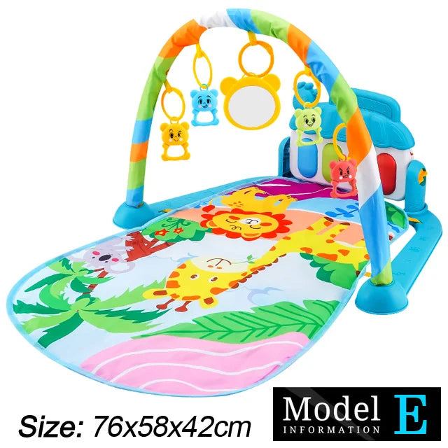 Baby Fitness Stand Music Play Gym Activity Toys Newborn Piano Crawling Blanket Pedal