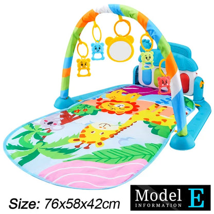 Baby Fitness Stand Music Play Gym Activity Toys Newborn Piano Crawling Blanket Pedal