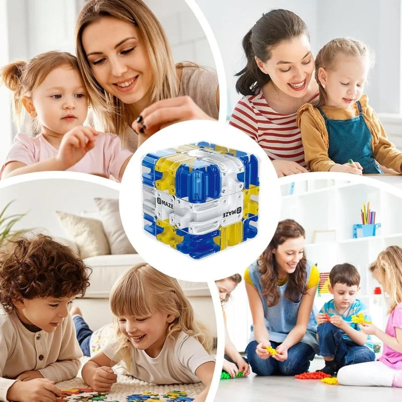Novelty Fun 3D Maze Ball Interactive Puzzle Roller Cube STEM Learning Toy