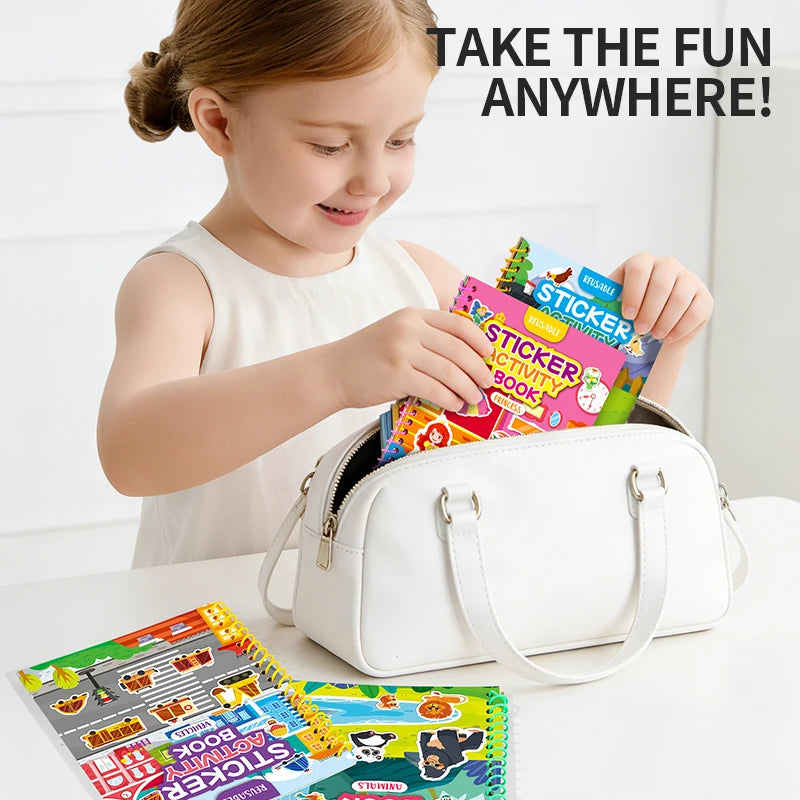 Children Reusable Jelly Sticker Book Creative Multi-Theme Cartoon Stickers