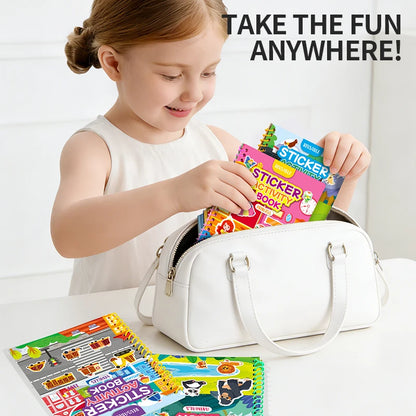 Children Reusable Jelly Sticker Book Creative Multi-Theme Cartoon Stickers