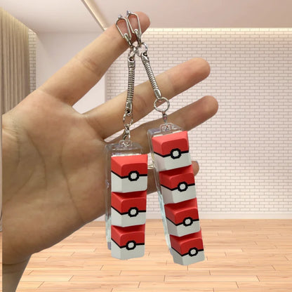 Pokeball Light Up Keyboard Key Keychain Stress Relief