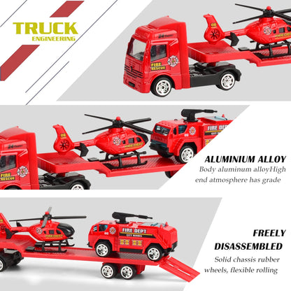 Mini Trailer Truck Toy, Alloy Plastic Construction Vehicle Truck