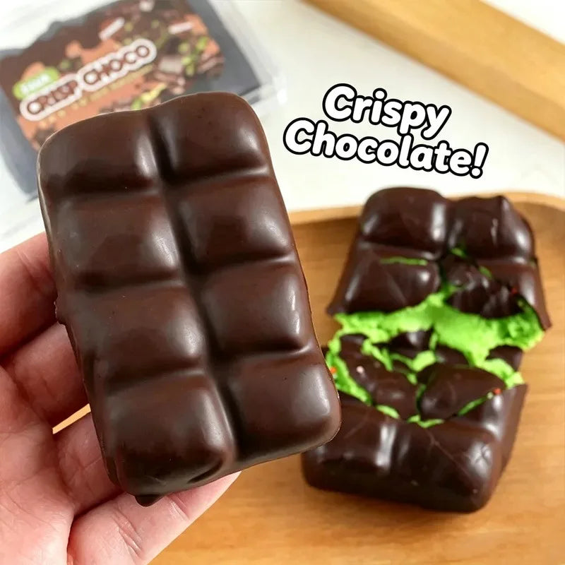 Crispy Clay Filled Chocolate Squishy Fidget Squeeze Toy Crunch Texture