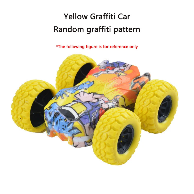 Mini Inertia Car Toys For Children Collision Automatic Turnover Double-Sided Running Car