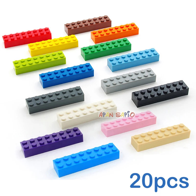 20pcs DIY Building Blocks Thick 2x8 Dots Educational Creative Toys