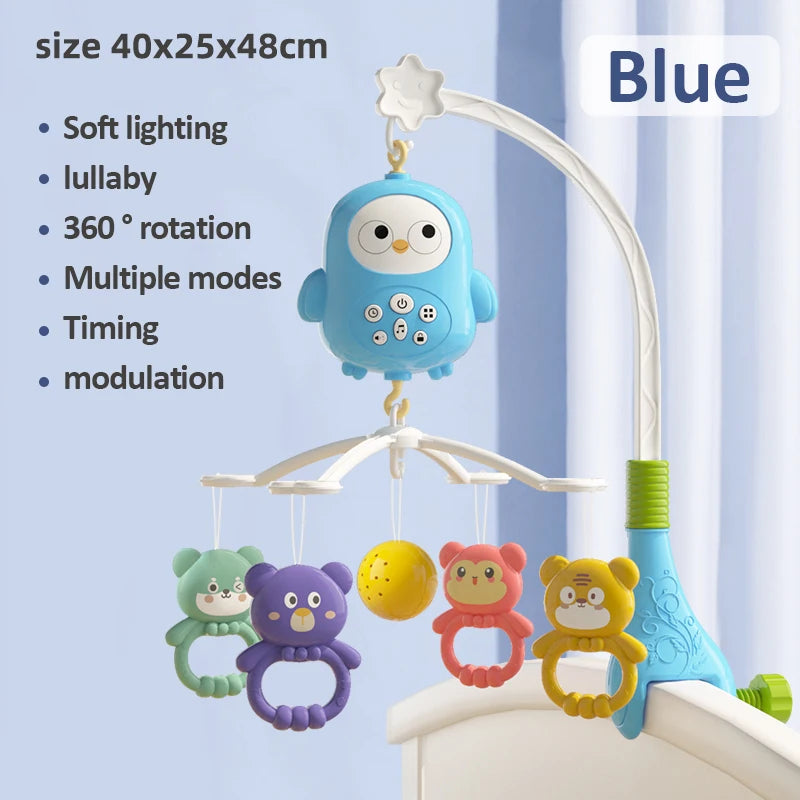 Baby Music Rotating Bed Bell Toy Cute Owl Shape Modern Baby Hanging Rattle