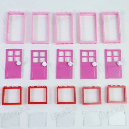MOC City Friends House Door Window Set Building Blocks Toys
