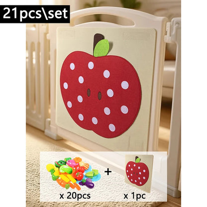 Baby Felt Board Play Food Toys Wall Sticker Fruits Vegetables