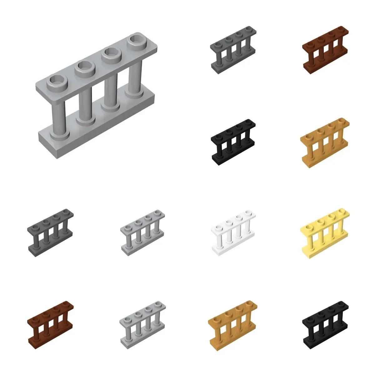 100pcs 15332 DIY Building Blocks 1x4 Railing Thick Figure