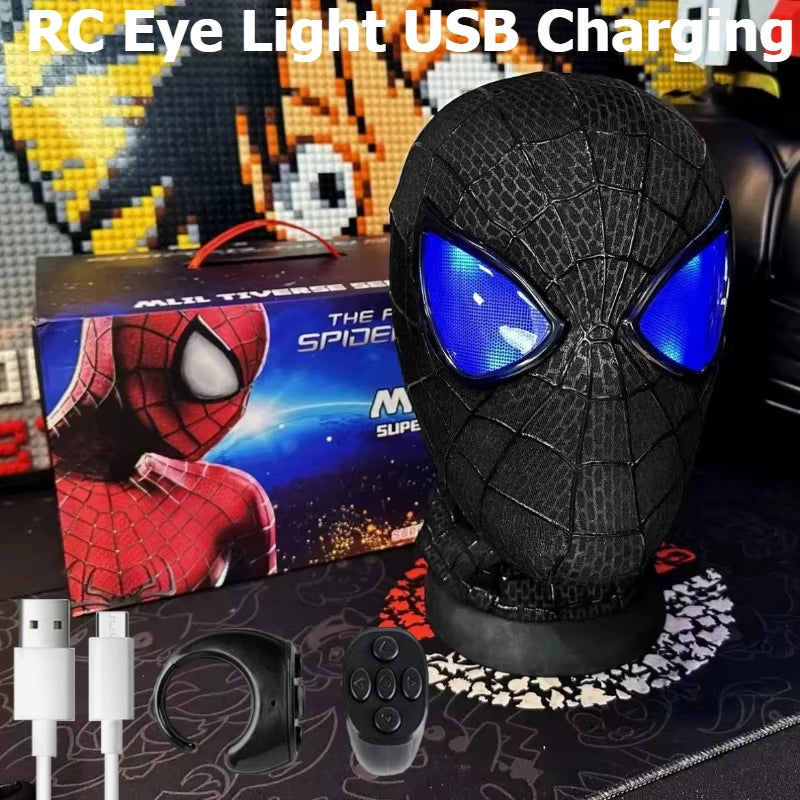 In Stock Miles Spider-Man 1:1 Scale Electronic Mask With Moving Glowing Eyes