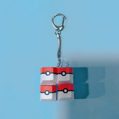 Pokeball Light Up Keyboard Key Keychain Stress Relief