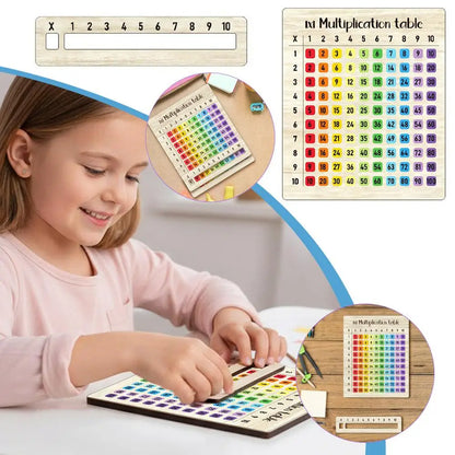 Multiplication Table Wooden Board Set Colorful Multiplication Boards