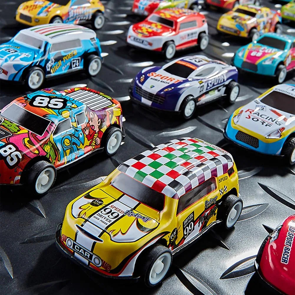 10/20/30 Pcs Alloy Pull Back Car Model Cool Boy Inertial Racing Cars with Storage Box