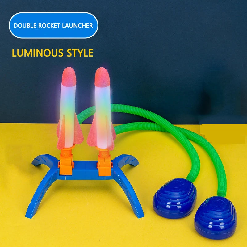 Kids Rocket Launcher Step Pump Power Air Pressed Stomp