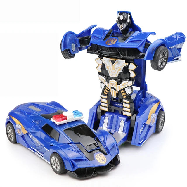 Mini 2 In 1 Car Toys One-key transformable Car Toys Automatic  Robot