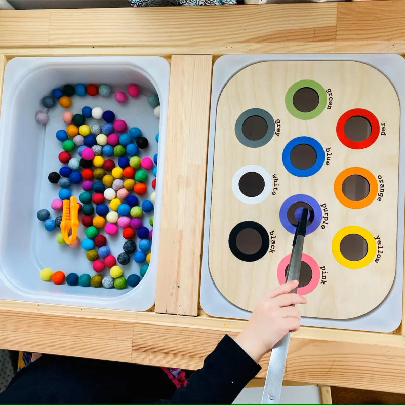 Children's Sensory Tray Table Game Wooden Tile
