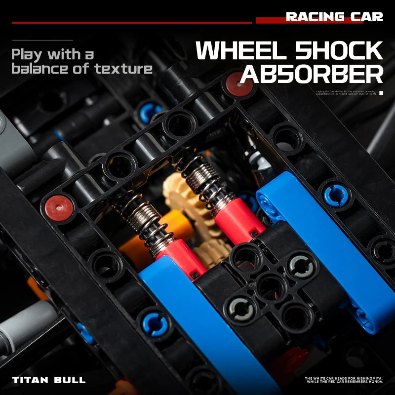 1:8 Technical Classic Performance RB21 White Bull Sports Car Building Blocks