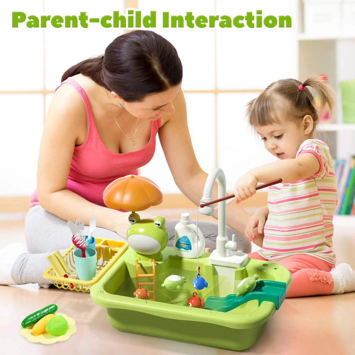 Kids Electric Kitchen Sink Toys with Running Water