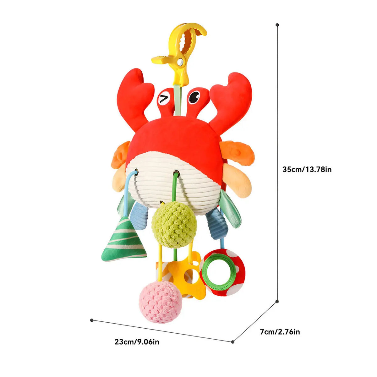 Baby Soothing Toy Crab Pull-String Stroller Charm